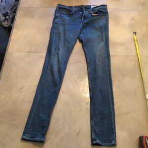 Rag and Bone button fly Fit 1 Extra Slim sz 30 inseam 33”